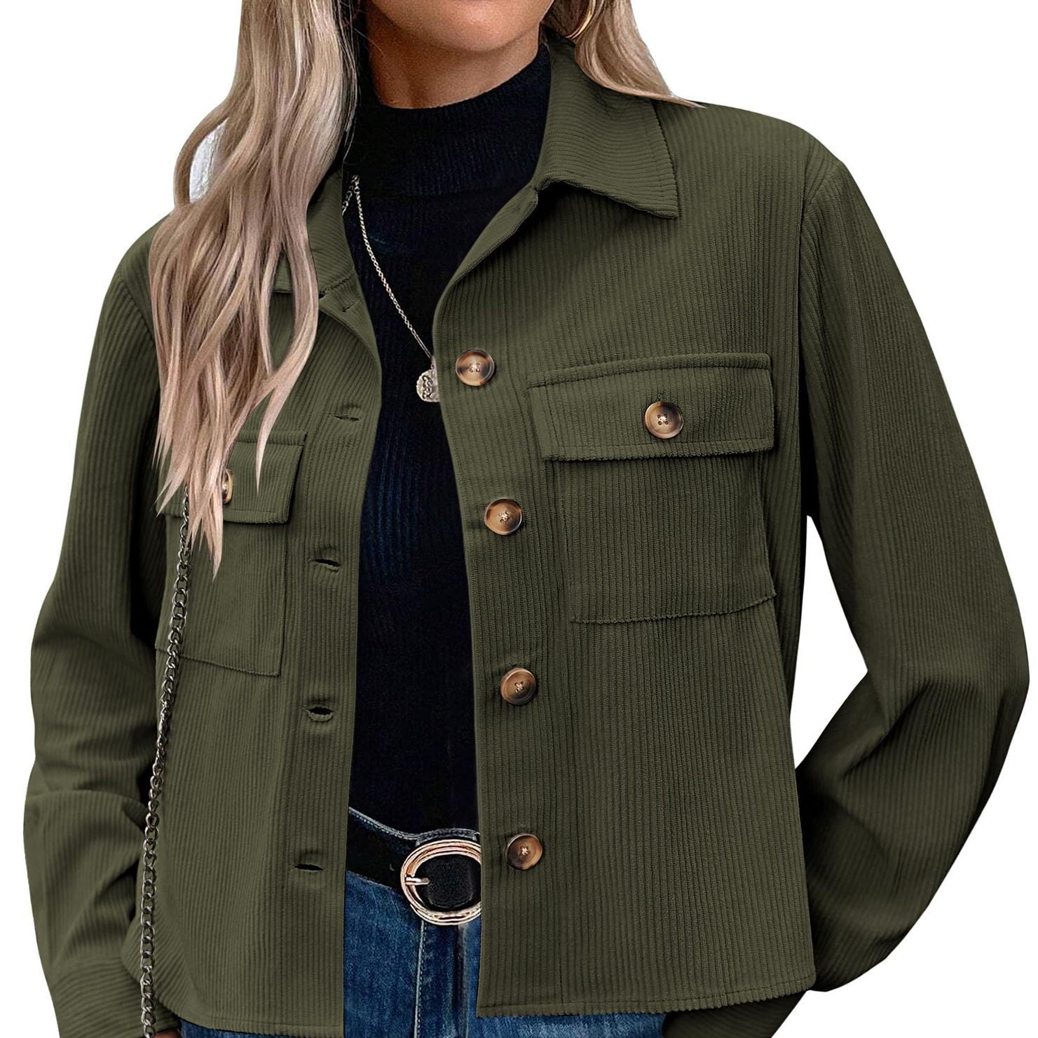 Rosgrove | Women - Corduroy Jacket - Breast Pockets