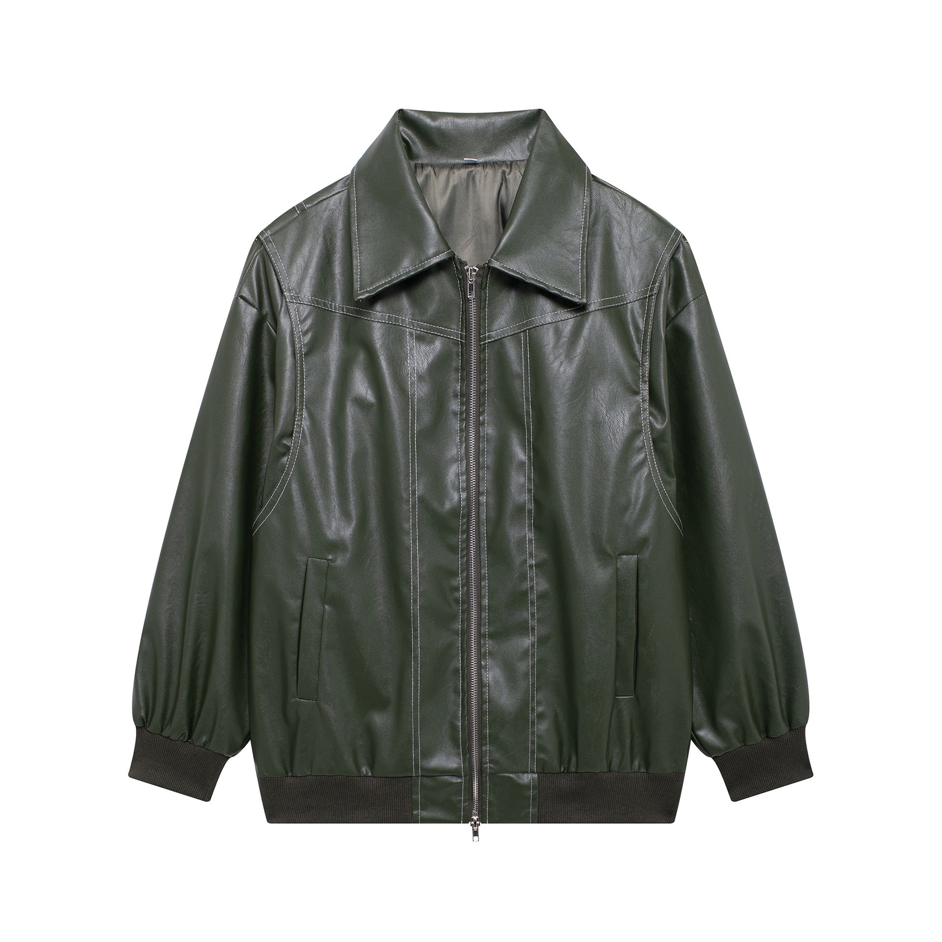 Rosgrove | Women - Faux Leather Jacket - Elastic Cuffs