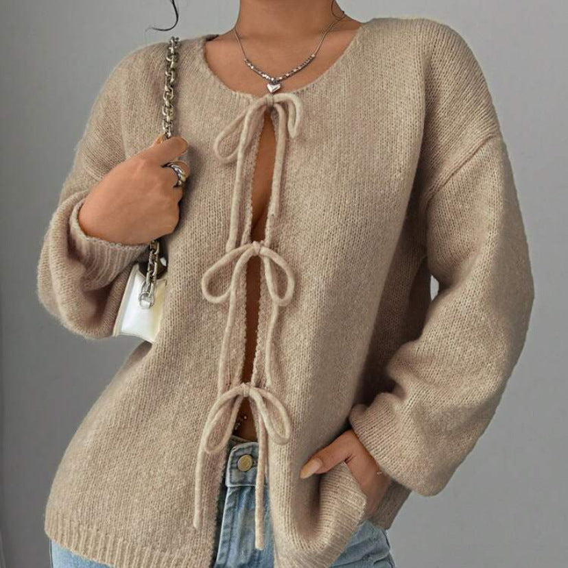 Rosgrove | Women - Oversized Knitted Lace-Up Jumper