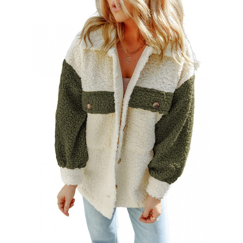 Rosgrove | Women - Teddy Jacket with Contrast Sleeves
