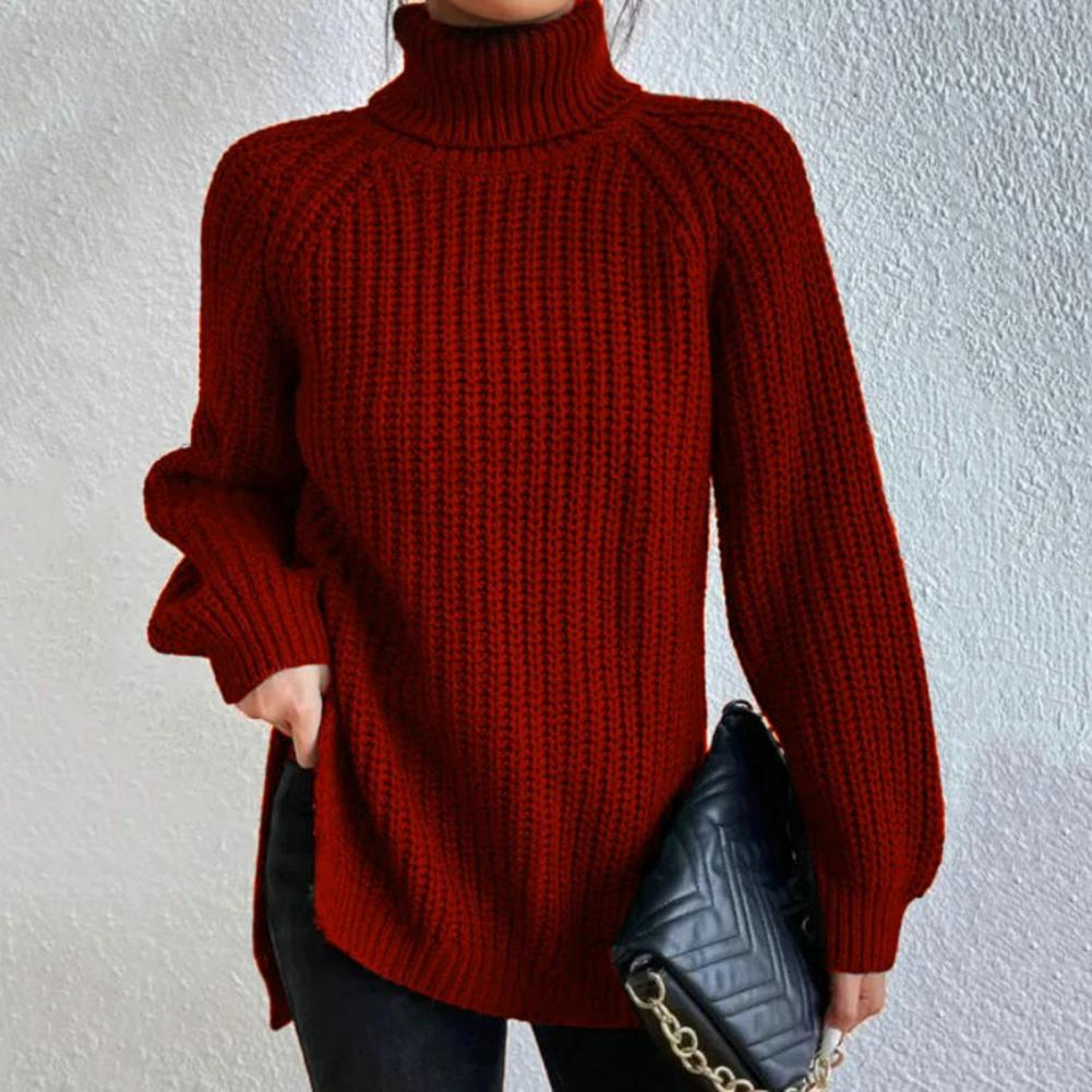 Rosgrove | Women - Ribbed Knit Turtleneck Jumper - Loose Fit