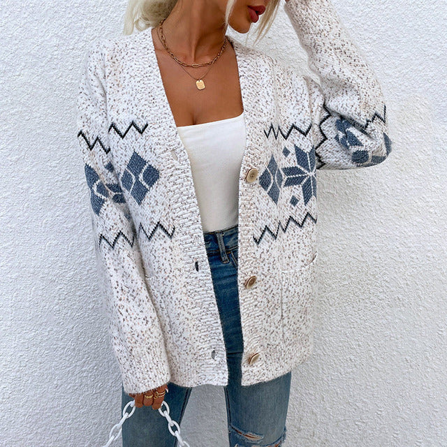 Rosgrove | Women - Knitted Button-up Cardigan - Autumn Style