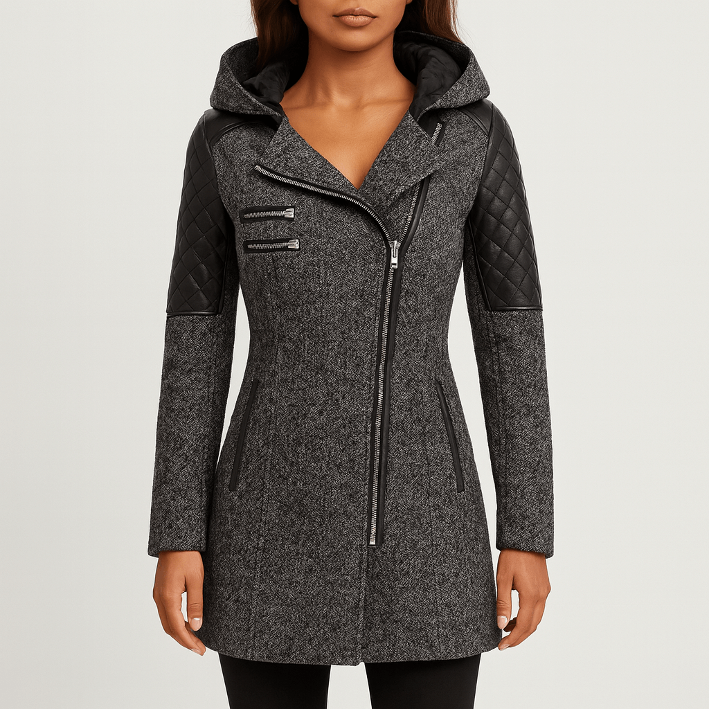 Rosgrove | Women - Asymmetric Zip Coat - Quilted Panels