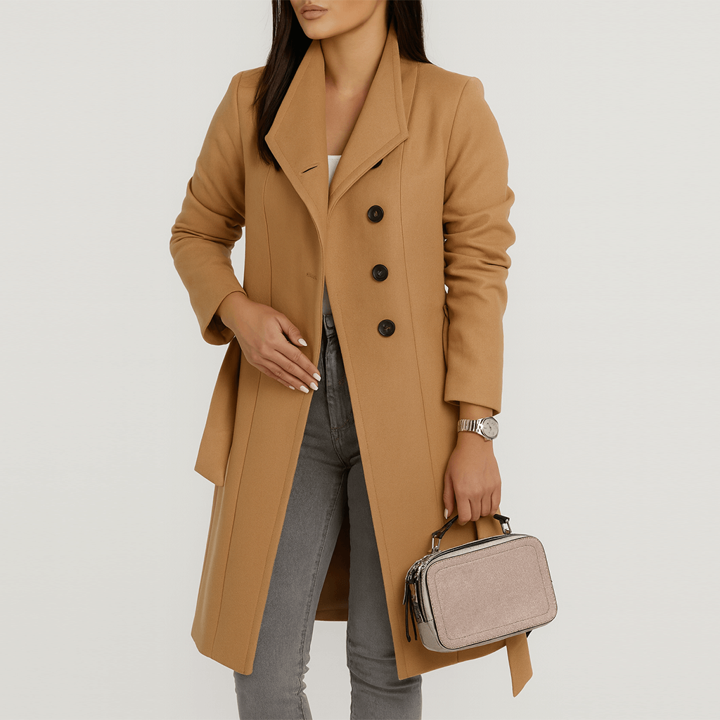 Rosgrove | Women - Belted Long Coat - Wool Blend