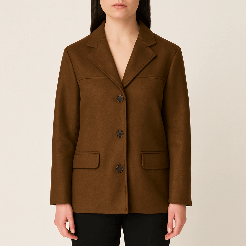 Rosgrove | Women - Brown Cropped Blazer Jacket - Chic Style