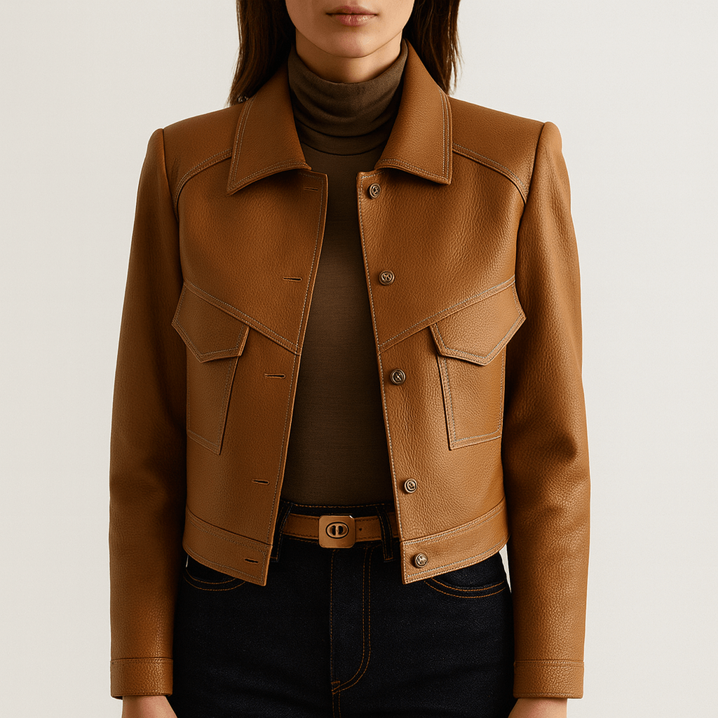 Rosgrove | Women - Brown Long Sleeve Jacket - Stylish Fit