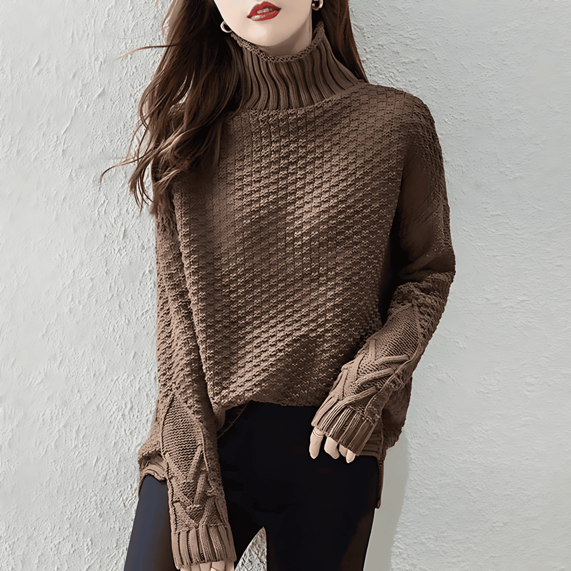 Rosgrove | Women - Cable Knit Jumper - Turtleneck Style