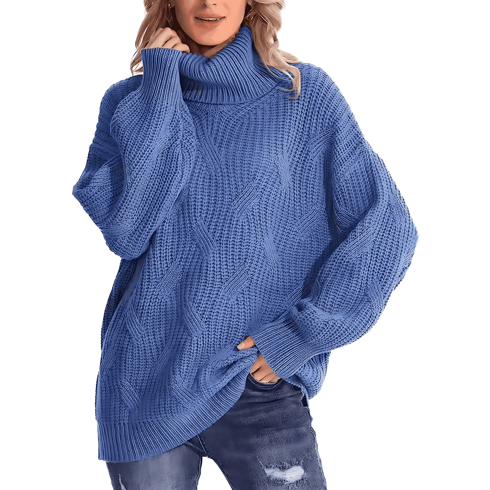 Rosgrove | Women - Cable Pattern Knitted Jumper - High Collar