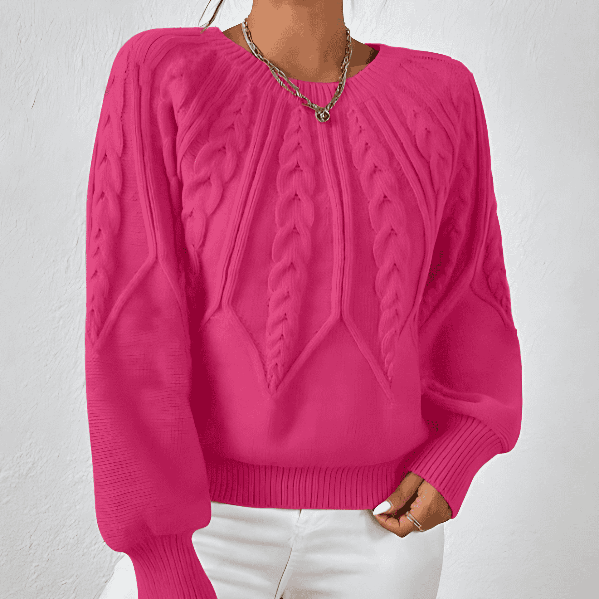 Rosgrove | Women - Cable Pattern Knitted Jumper - Wide Cut