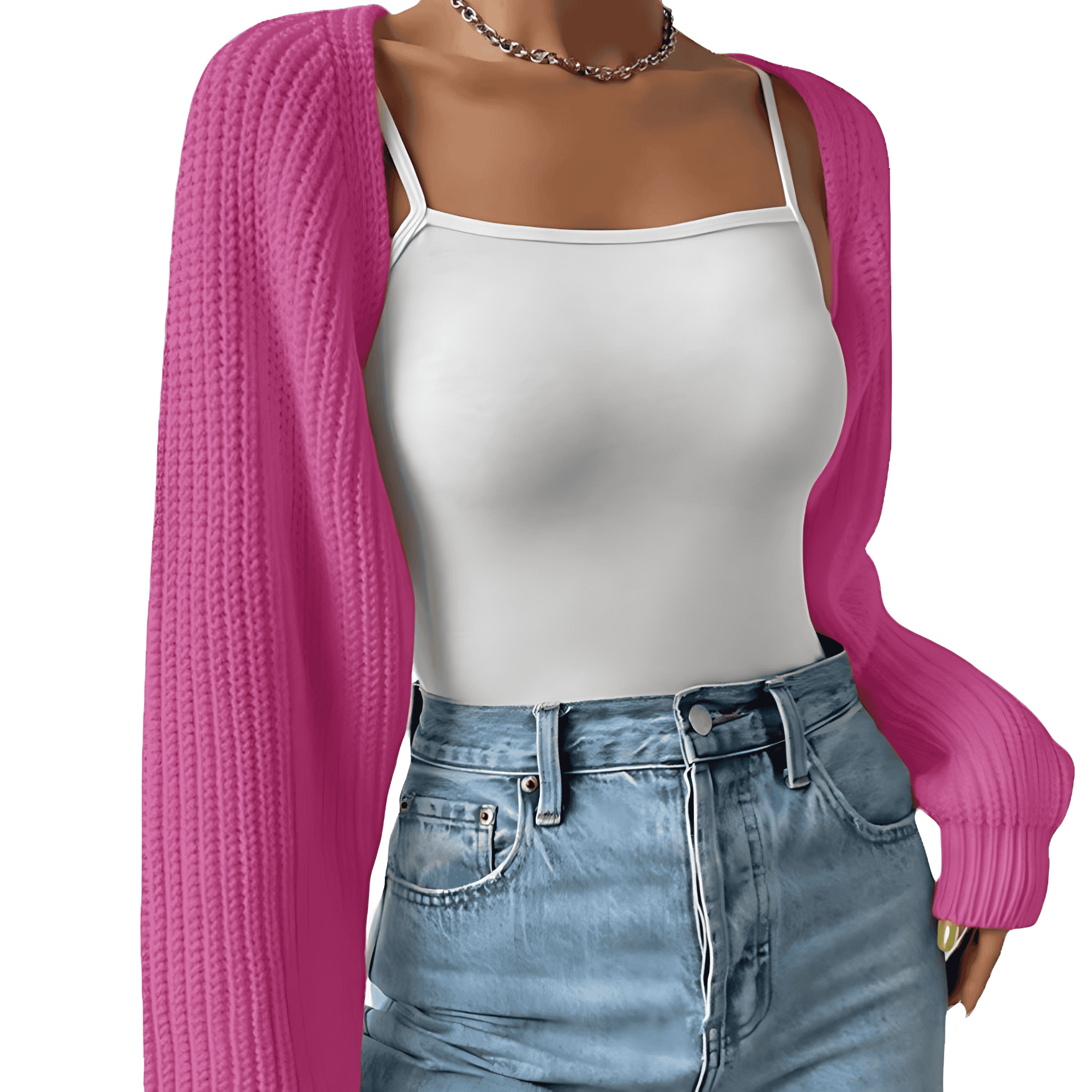 Rosgrove | Women - Casual Ribbed Cardigan - Knit Design