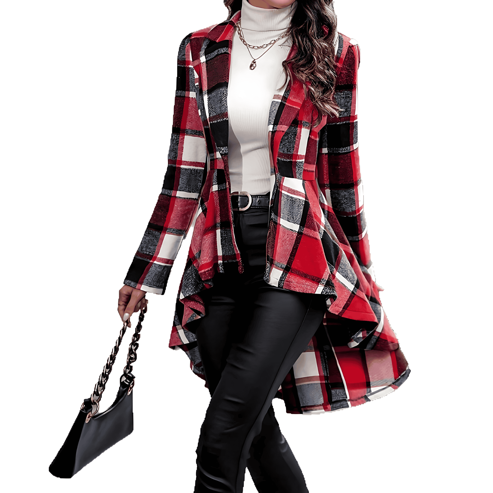 Rosgrove | Women - Check Pattern Jacket - Asym Hem