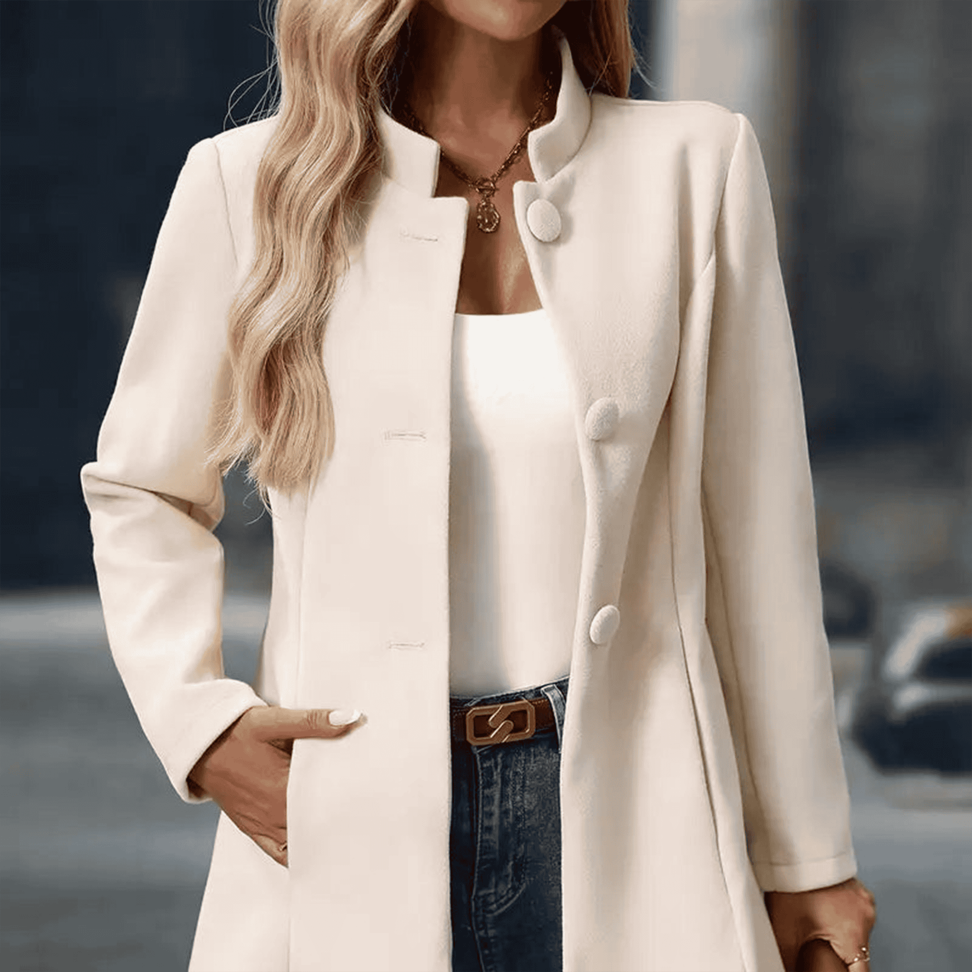 Rosgrove | Women - Chic Mid-Length Coat - Casual Style