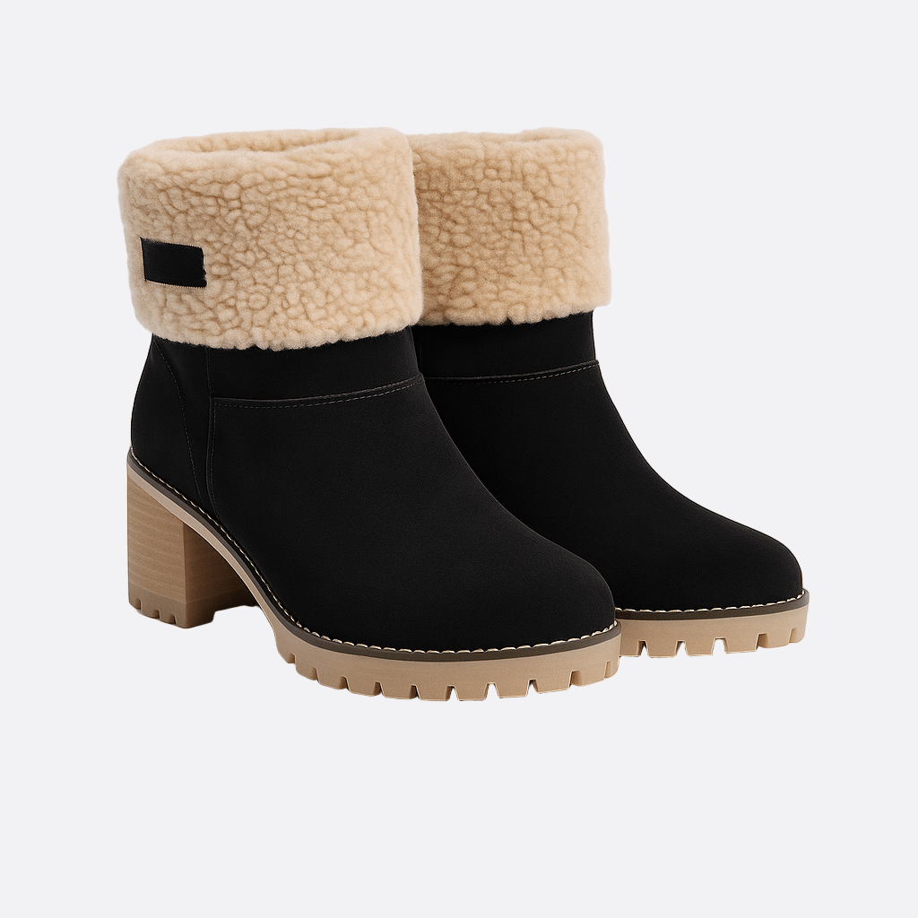 Rosgrove | Women - Chunky Heel Ankle Boots - Shearling Lined