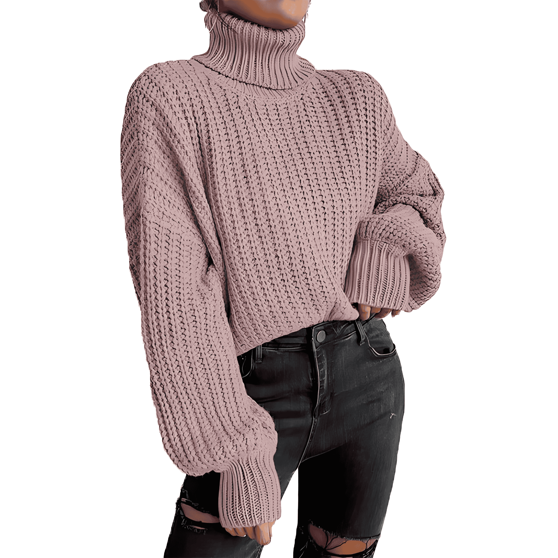 Rosgrove | Women - Chunky High Collar Knit Jumper - Casual Style