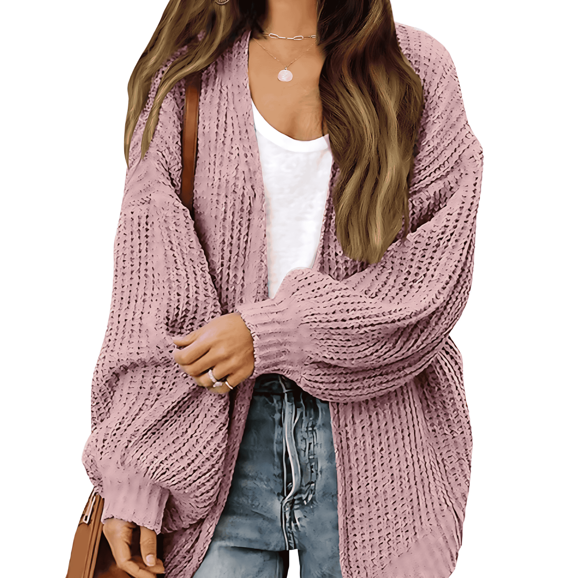 Rosgrove | Women - Chunky Knit Cardigan with Dropped Shoulders
