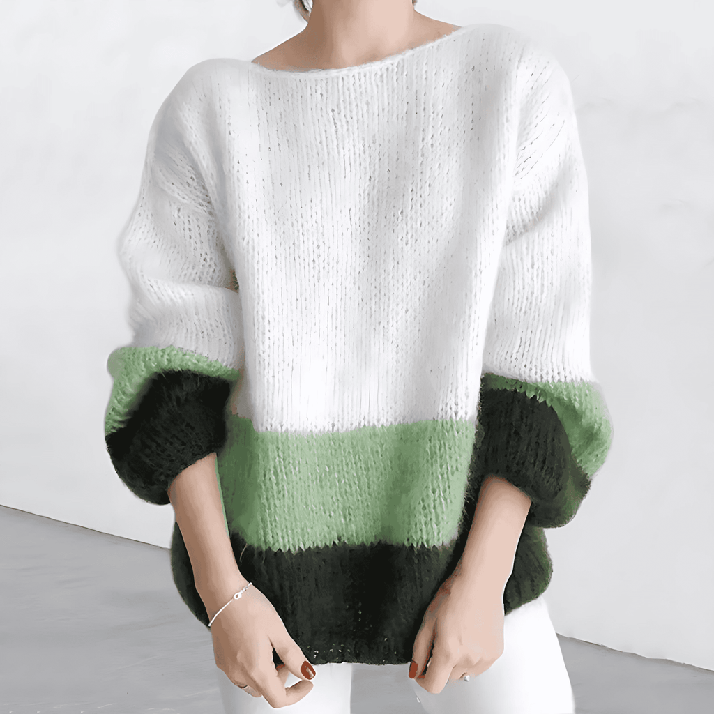 Rosgrove | Women - Chunky Knit Jumper - Modern Block Pattern
