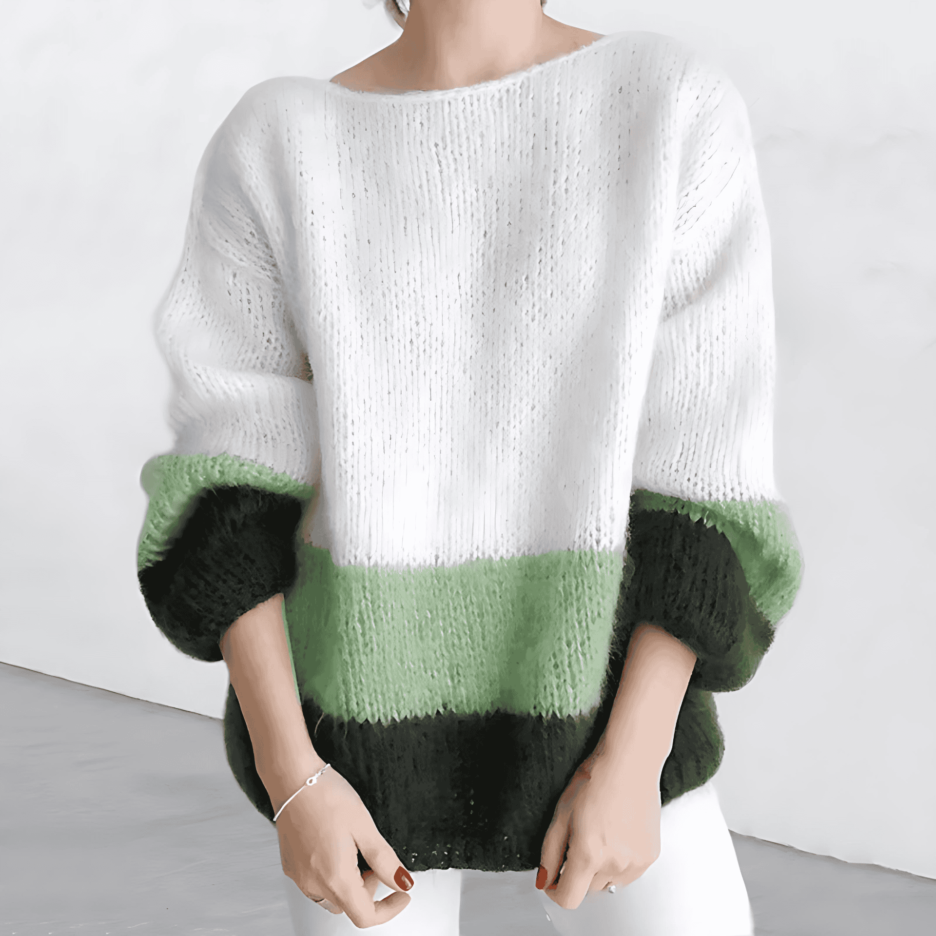 Rosgrove | Women - Chunky Knit Jumper - Modern Block Pattern