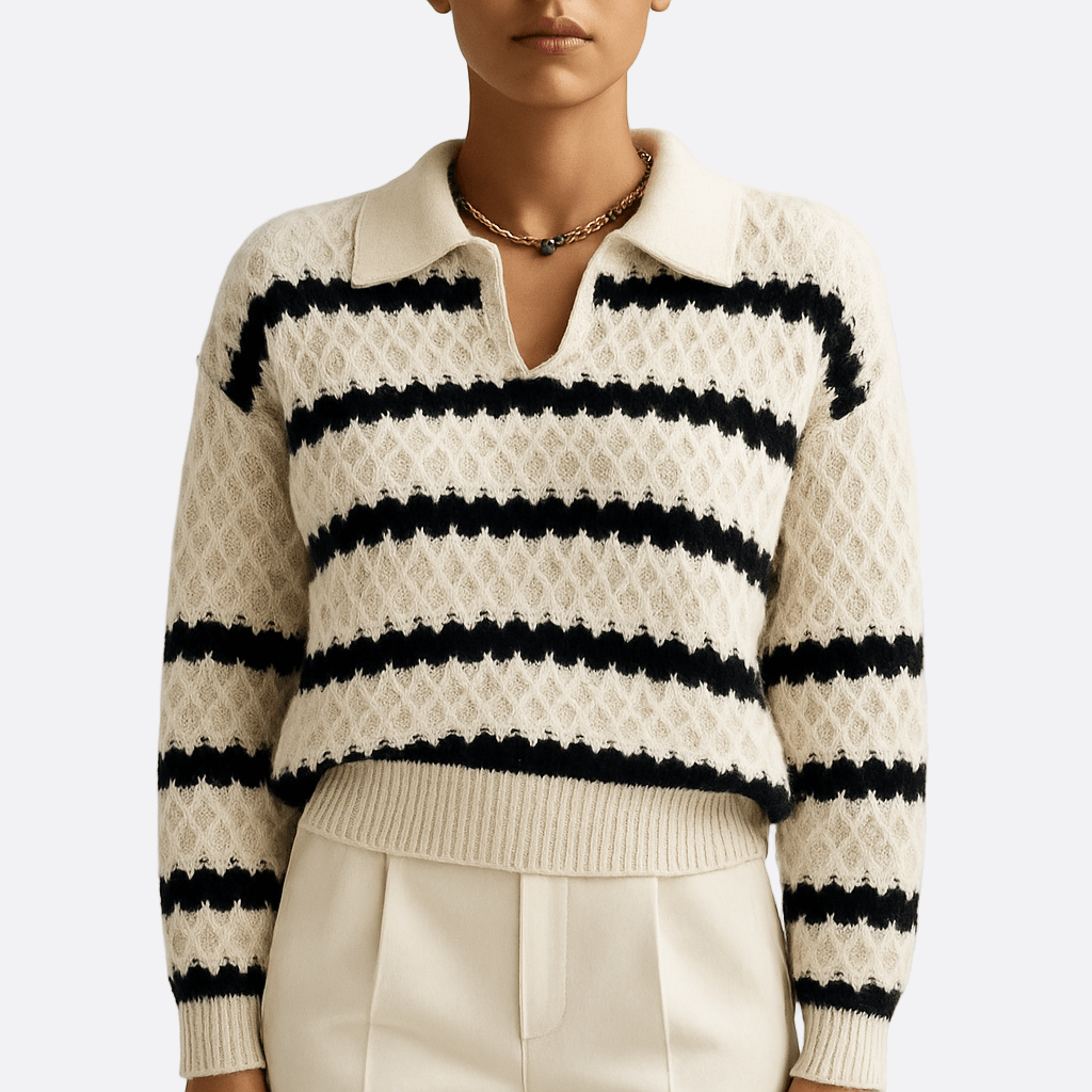 Rosgrove | Women - Chunky Knit Jumper - Striped Polo