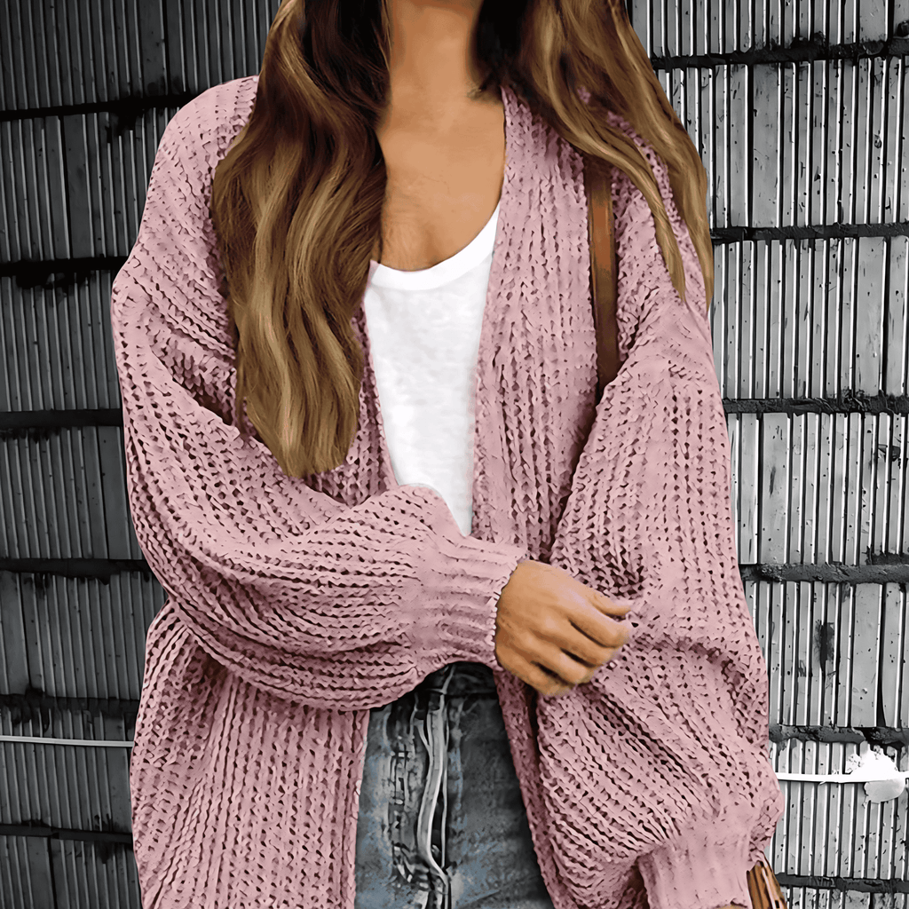 Rosgrove | Women - Chunky Knit Open Front Cardigan - Oversized Style