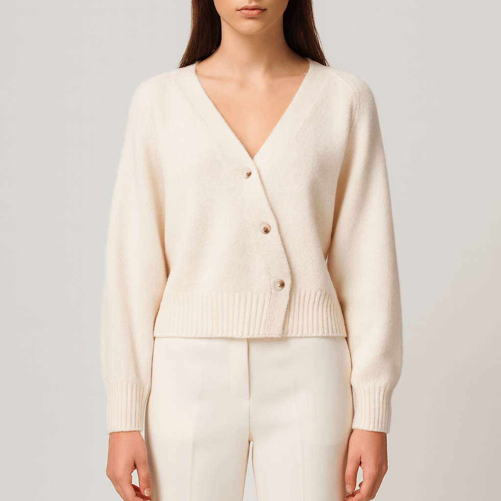 Rosgrove | Women - Chunky V-Neck Knit Cardigan - Button-Up