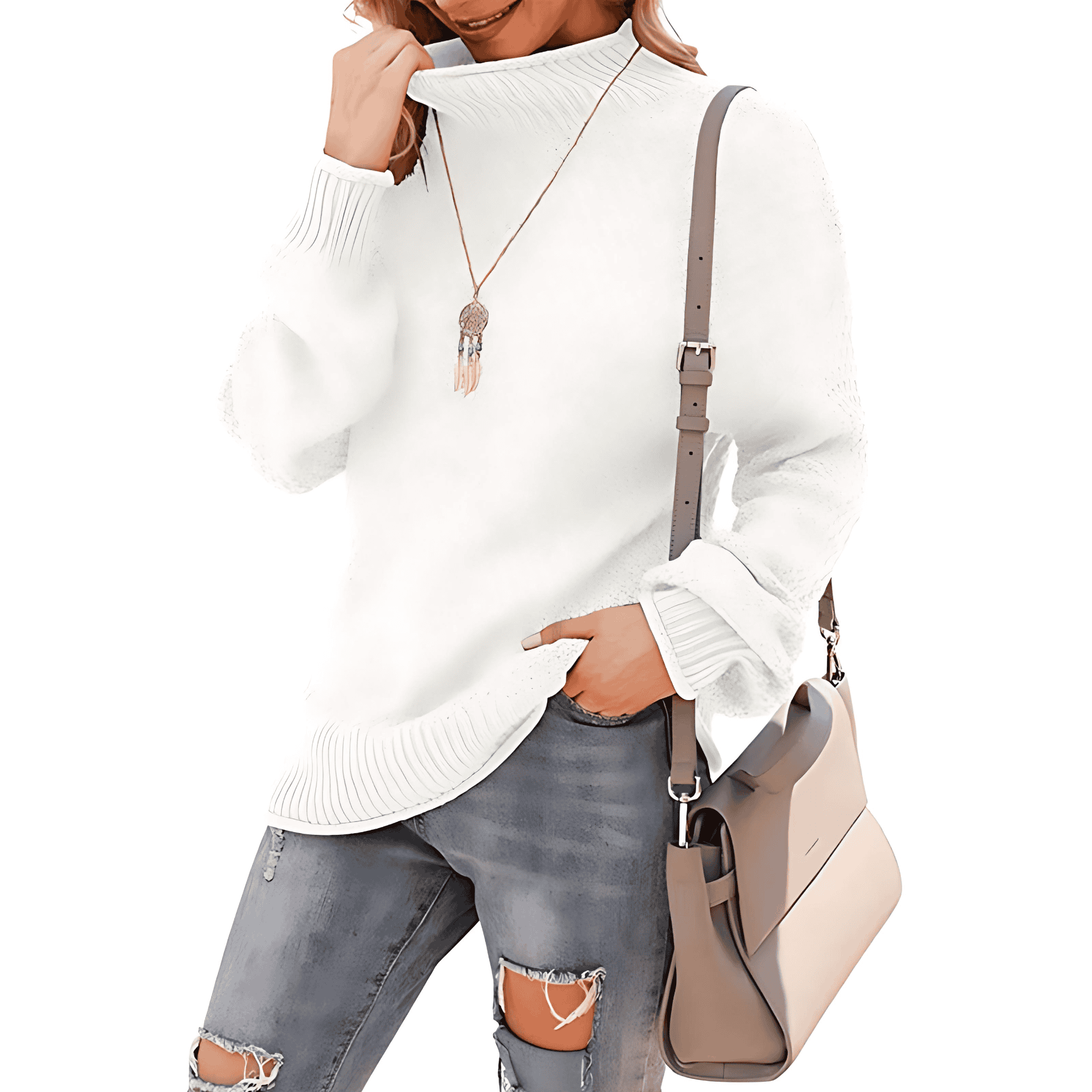 Rosgrove | Women - Comfy Chunky Knit Jumper - High Collar