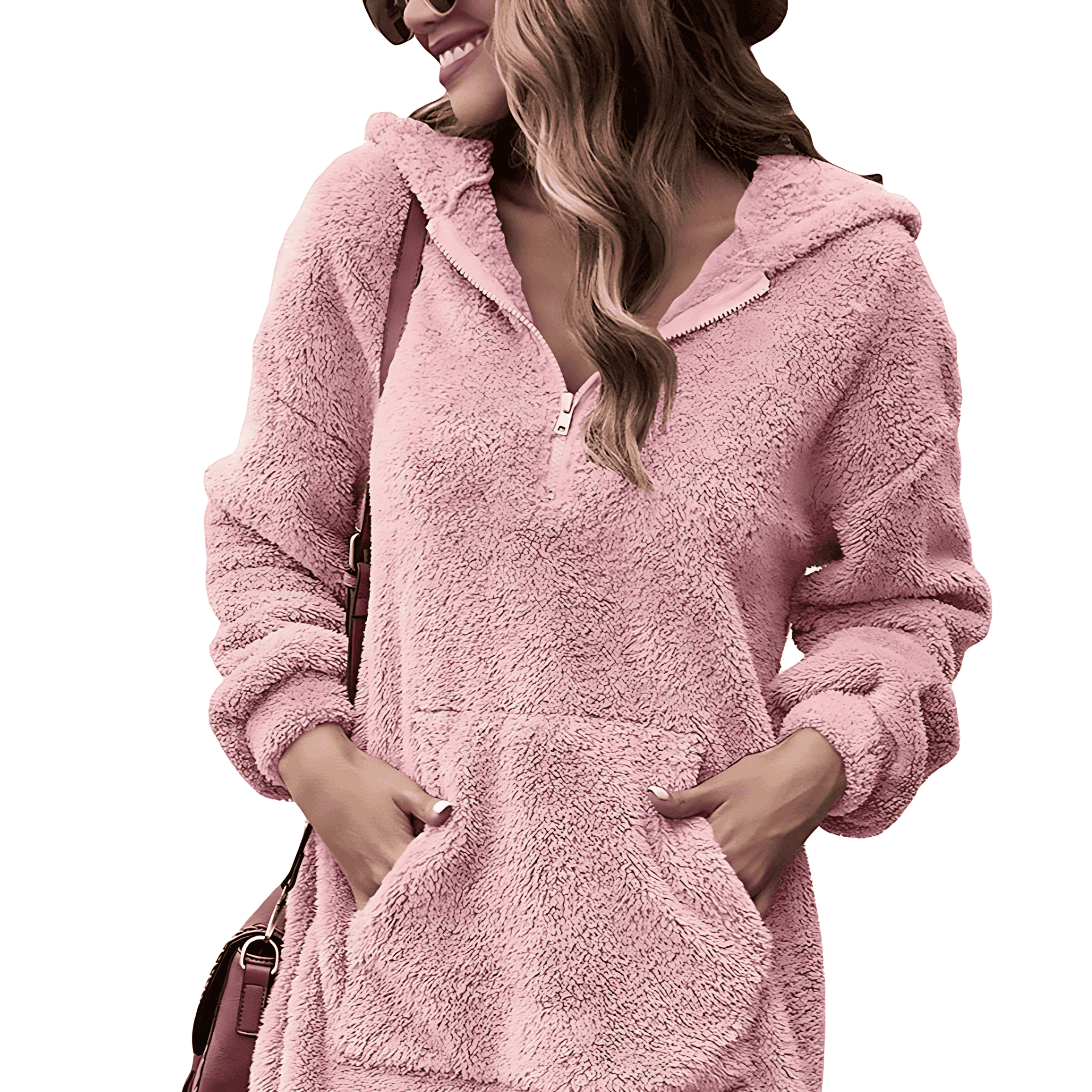 Rosgrove | Women - Cosy Hoodie Dress - Half Zip Style