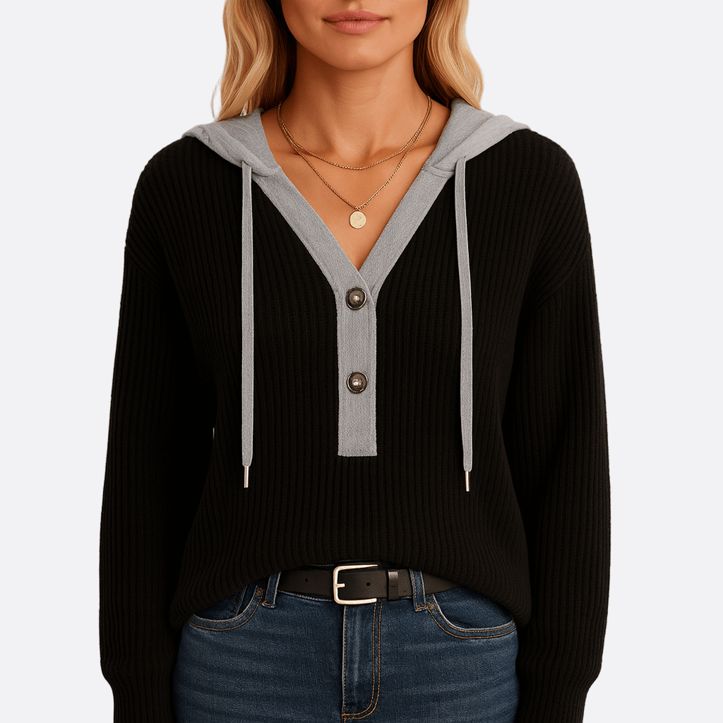 Rosgrove | Women - Cozy Hoodie Sweatshirt - Contrasting Hood