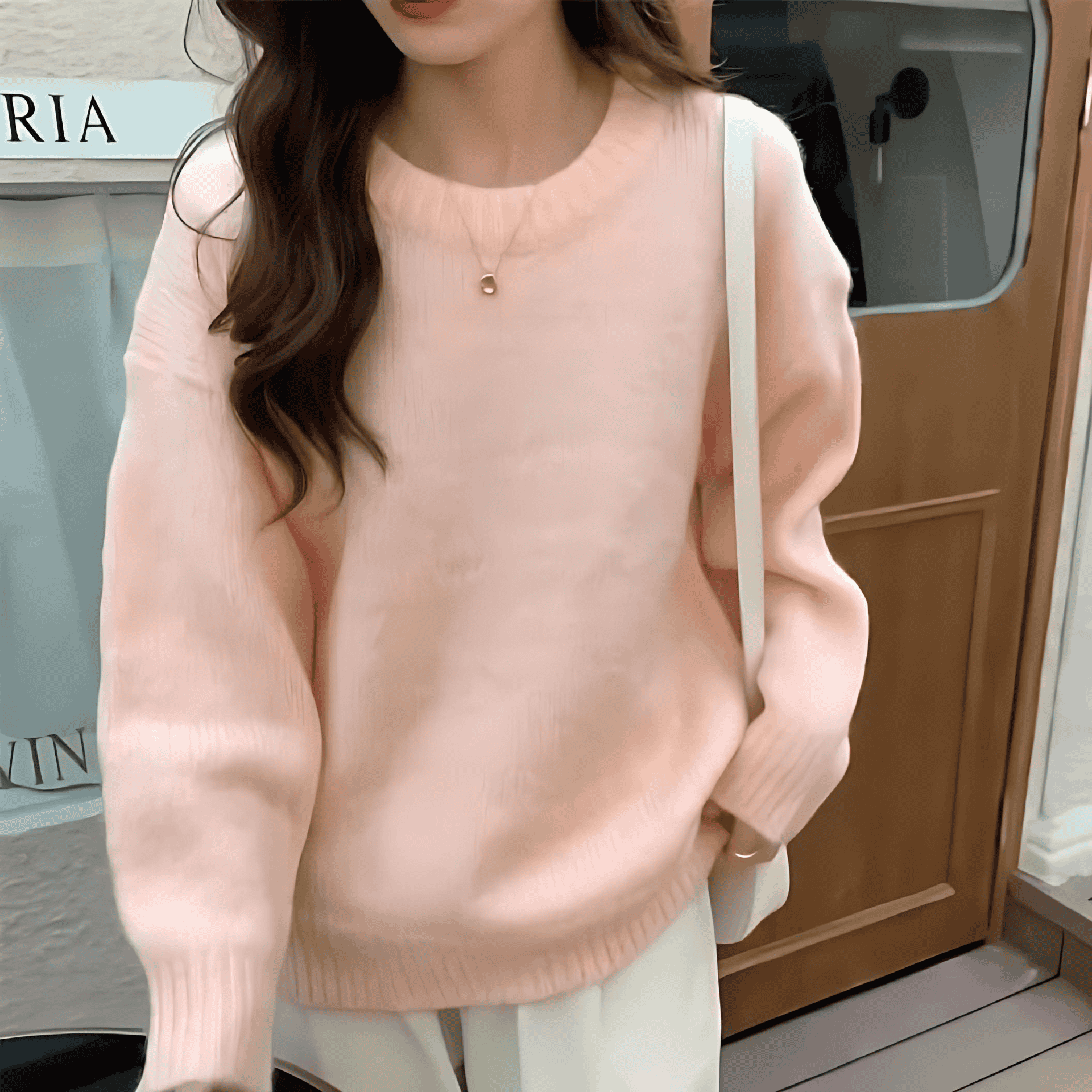 Rosgrove | Women - Cozy Oversized Knit Jumper - Round Neck