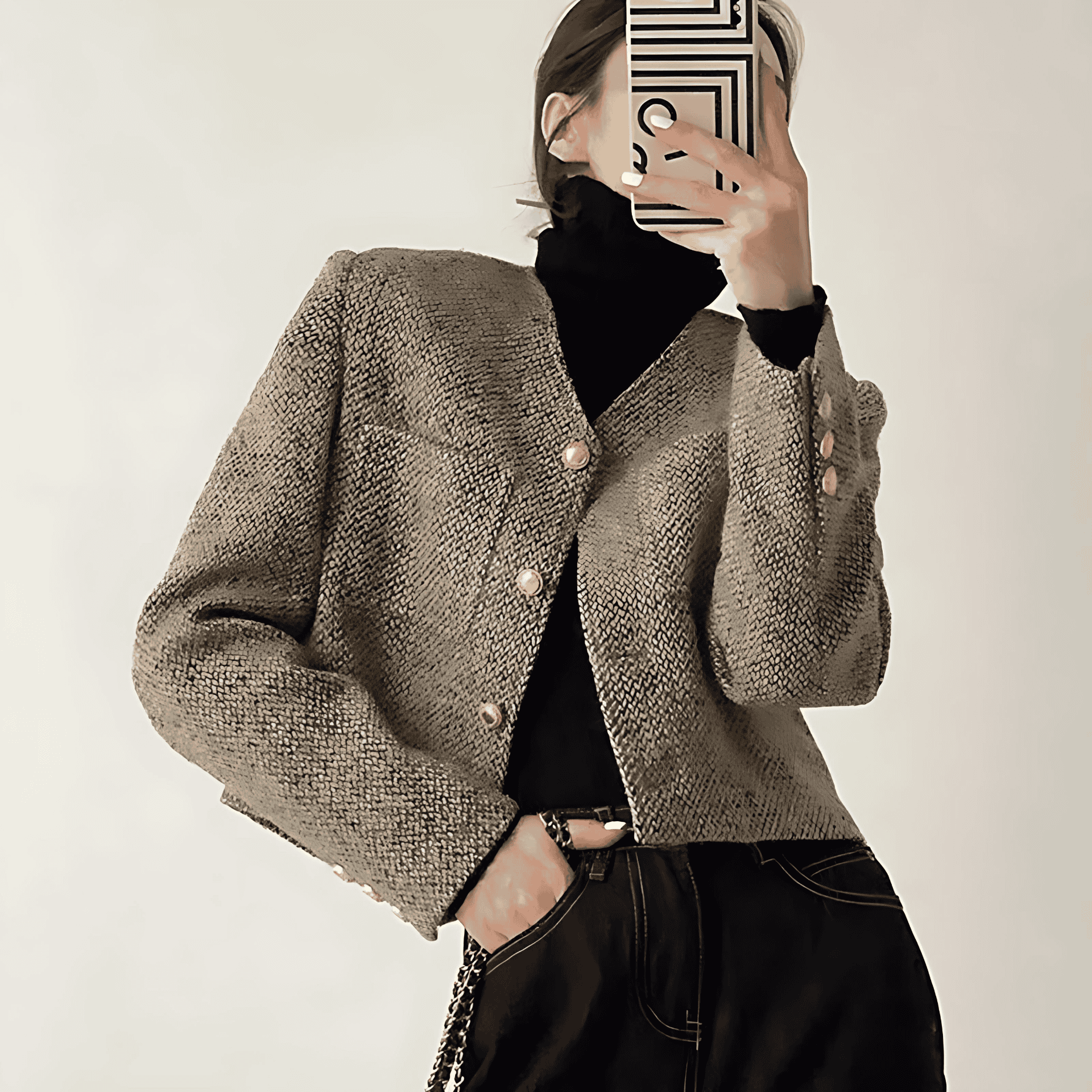 Rosgrove | Women - Cropped Collarless Jacket - Stylish Layering