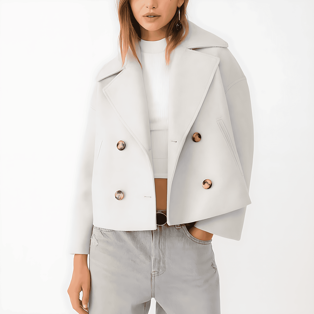 Rosgrove | Women - Cropped Fit Short Coat - Wide Lapels