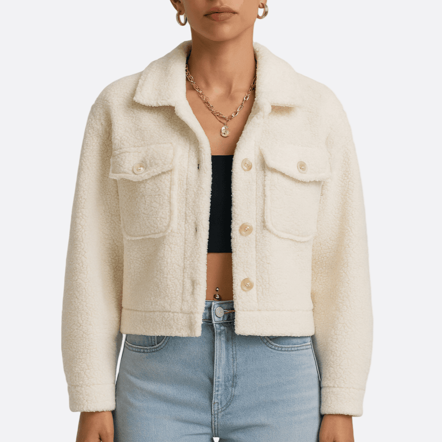 Rosgrove | Women - Cropped Sherpa Coat - Wool Blend