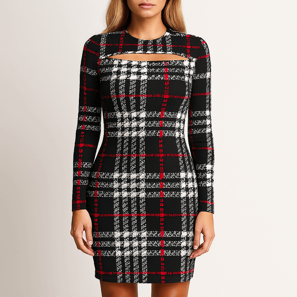 Rosgrove | Women - Cut-Out Dress - Check Pattern