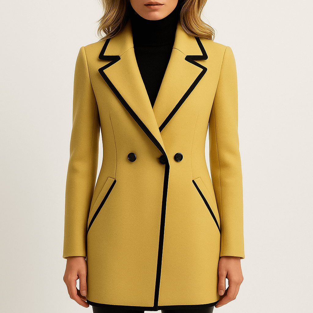 Rosgrove | Women - Double-Breasted Coat - Black Trim