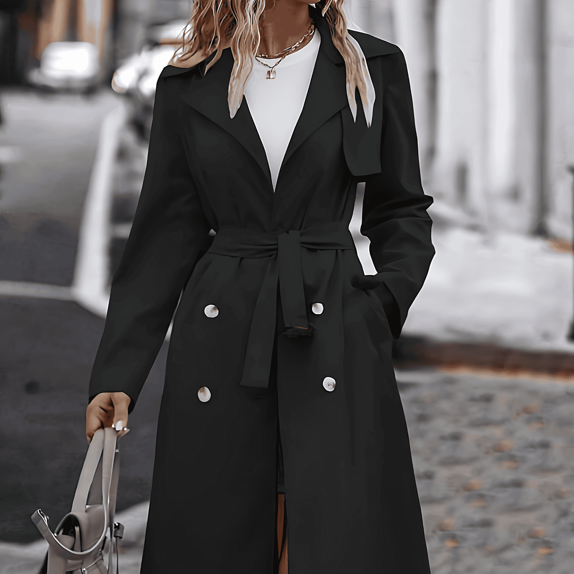 Rosgrove | Women - Double-Breasted Trench Coat - Classic Style
