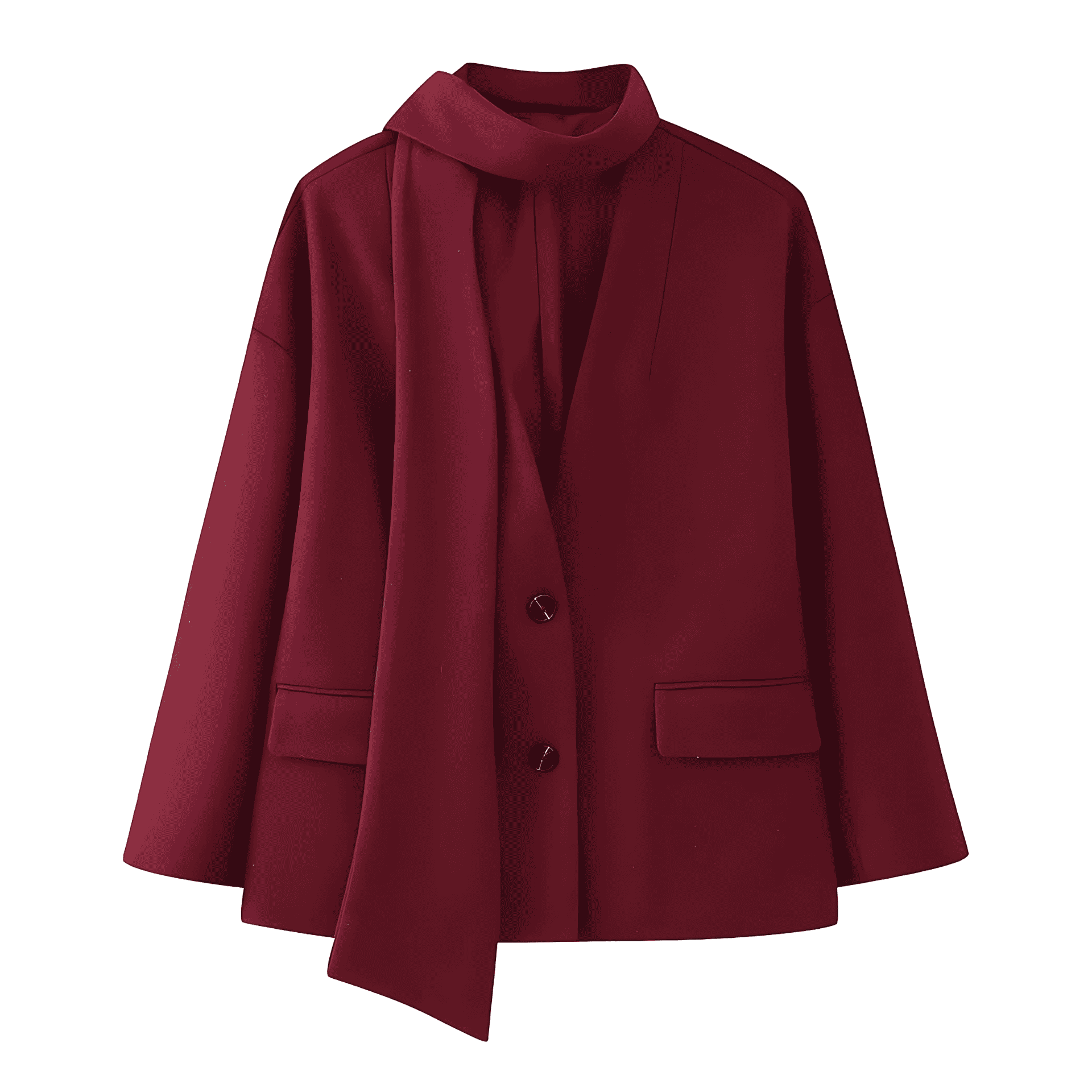 Rosgrove | Women - Elegant Blazer Jacket with Detachable Scarf