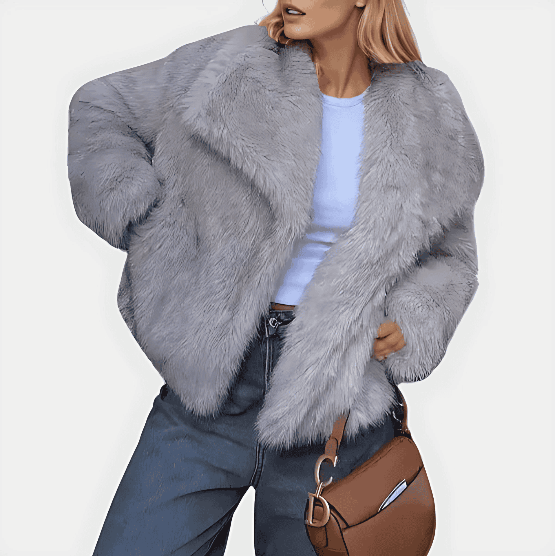 Rosgrove | Women - Elegant Faux Fur Jacket - Cosy Style