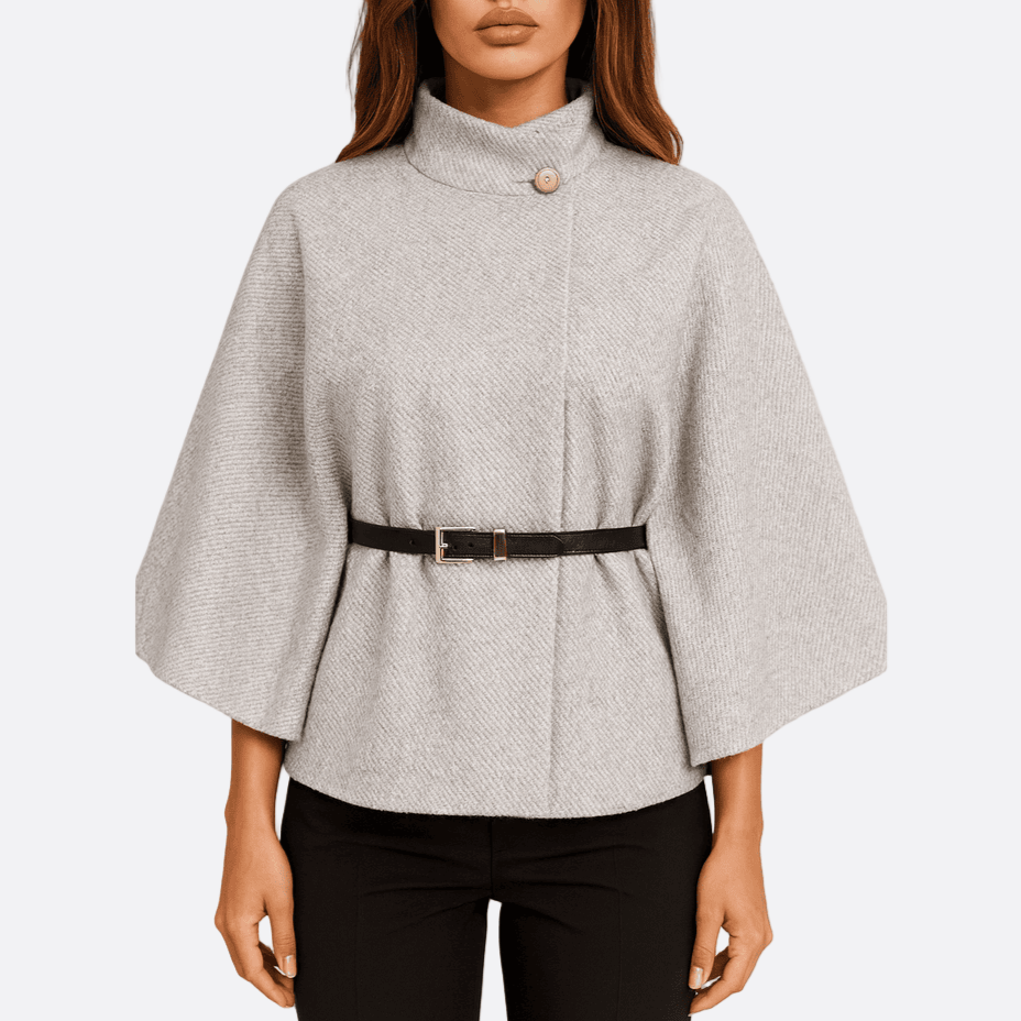 Rosgrove | Women - Elegant High Collar Cape - Wool Blend