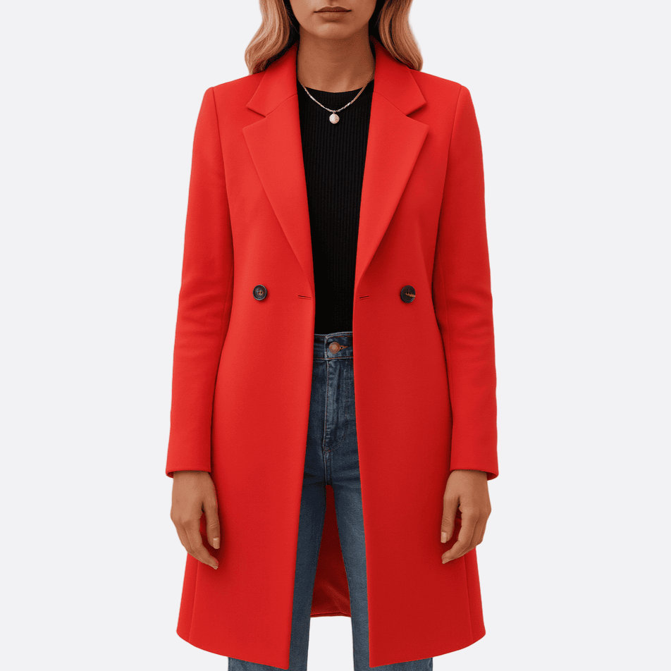 Rosgrove | Women - Elegant Wrap Coat - Double Button Placket