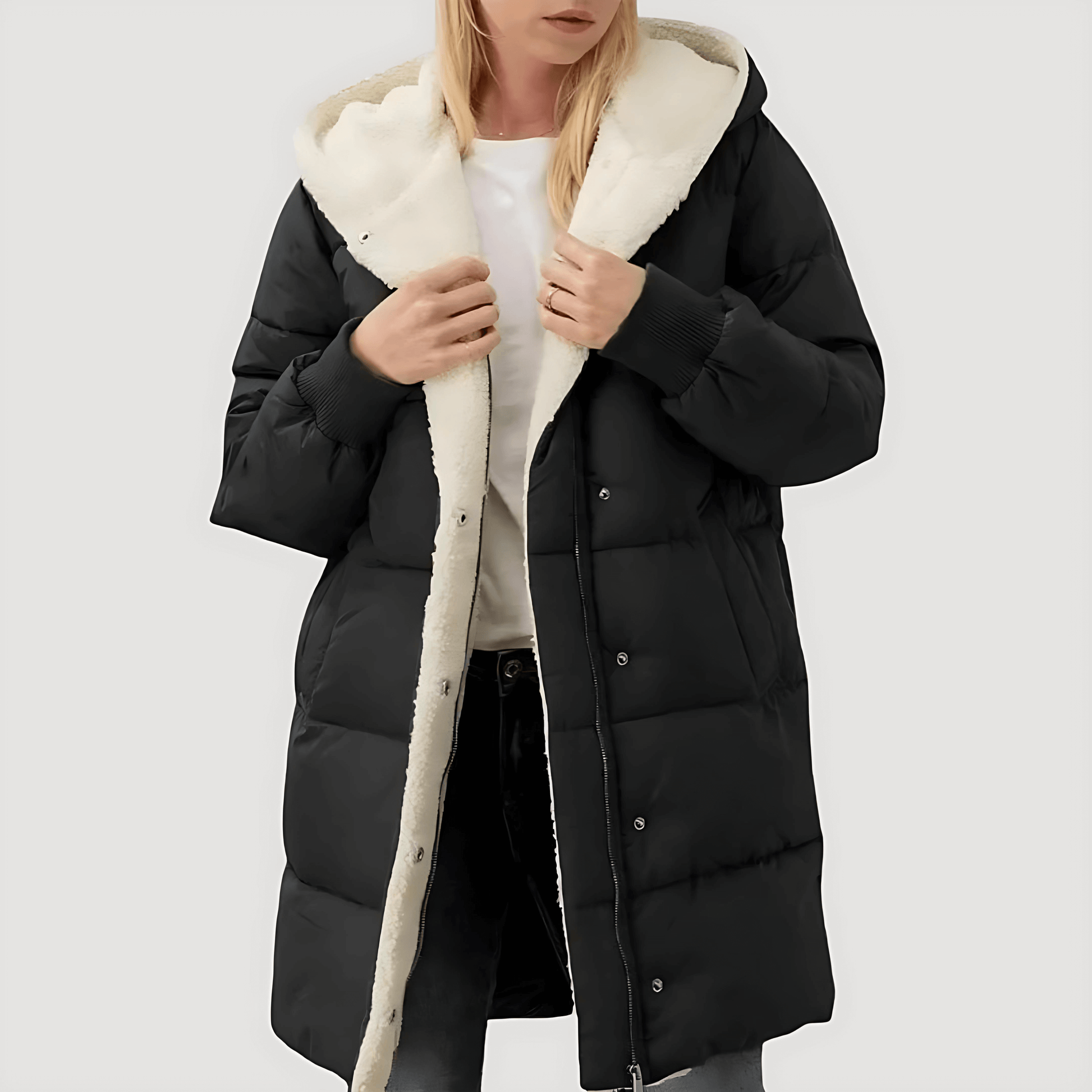 Rosgrove | Women - Faux Fur Lined Coat - Long Coat Style