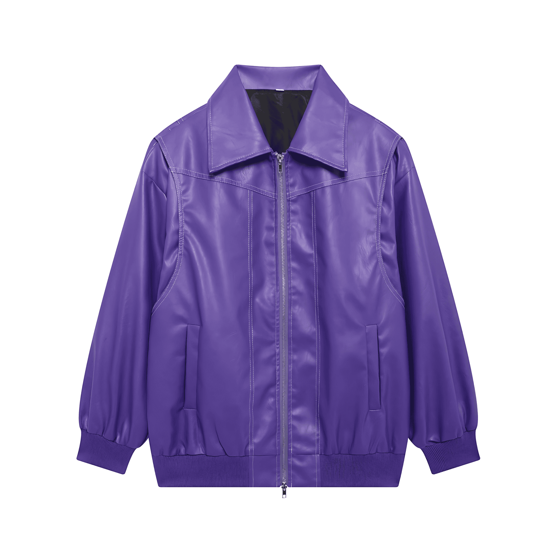 Rosgrove | Women - Faux Leather Jacket - Elastic Cuffs