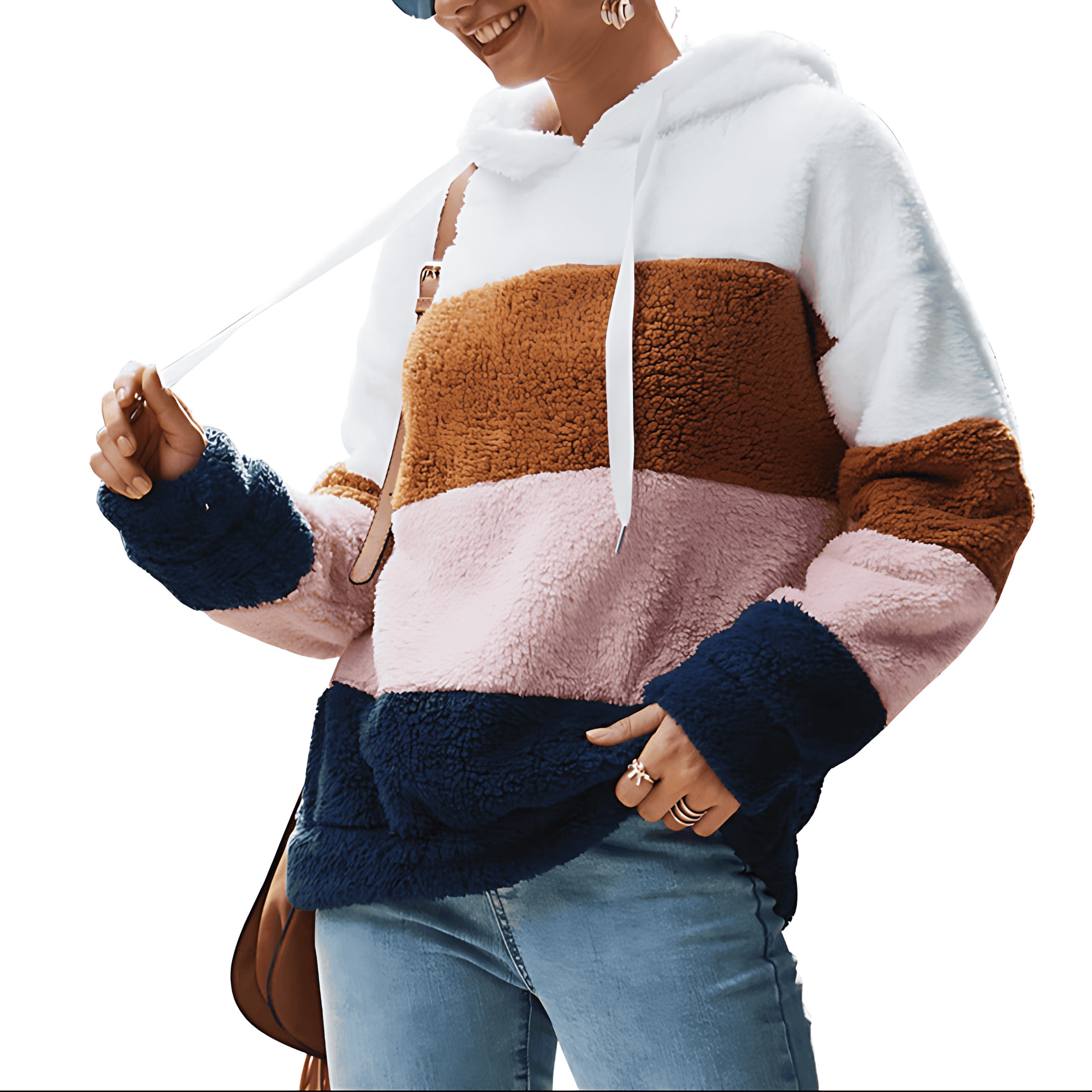 Rosgrove | Women - Fleece Hoodie - Colour Block Style