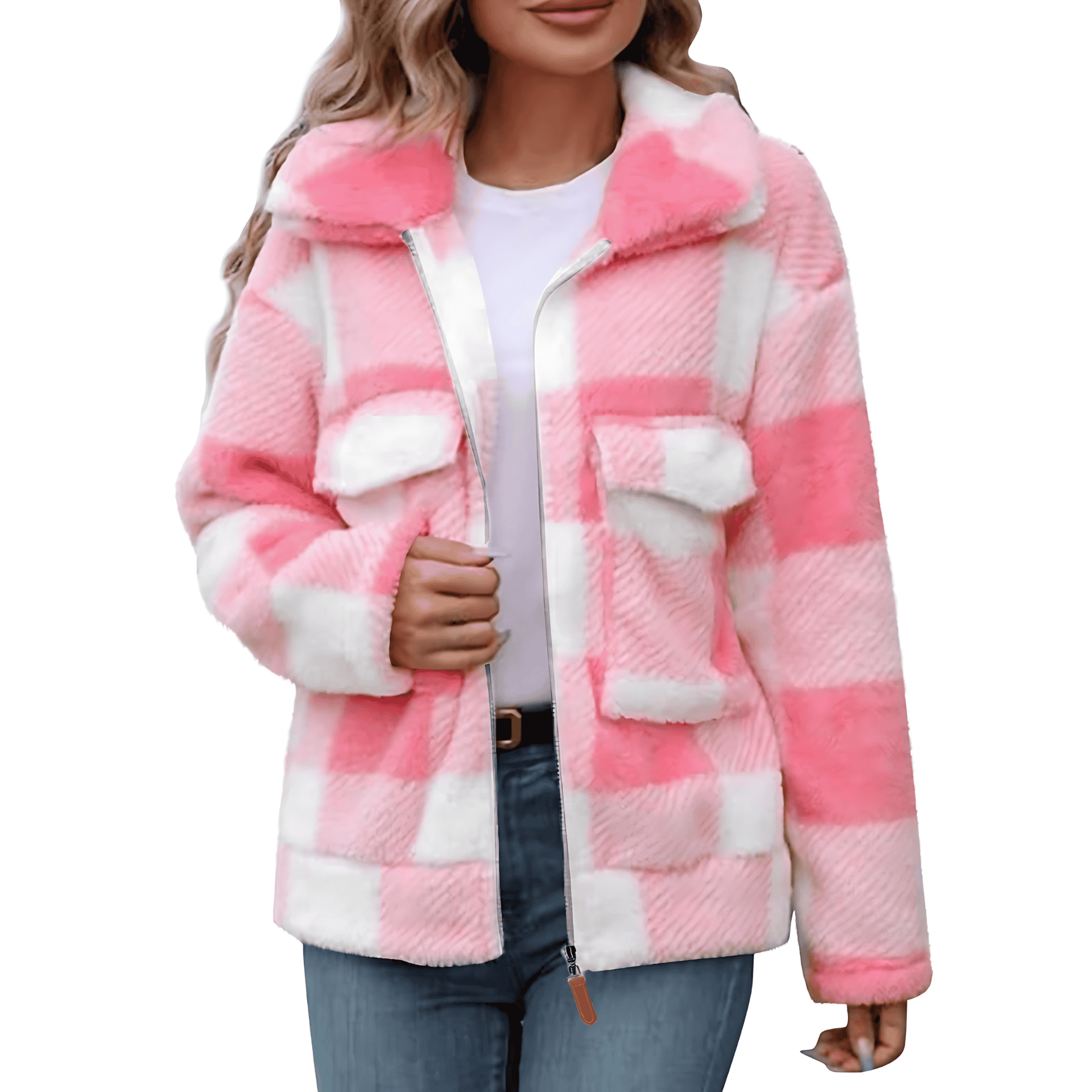 Rosgrove | Women - Fleece Jacket - Check Pattern