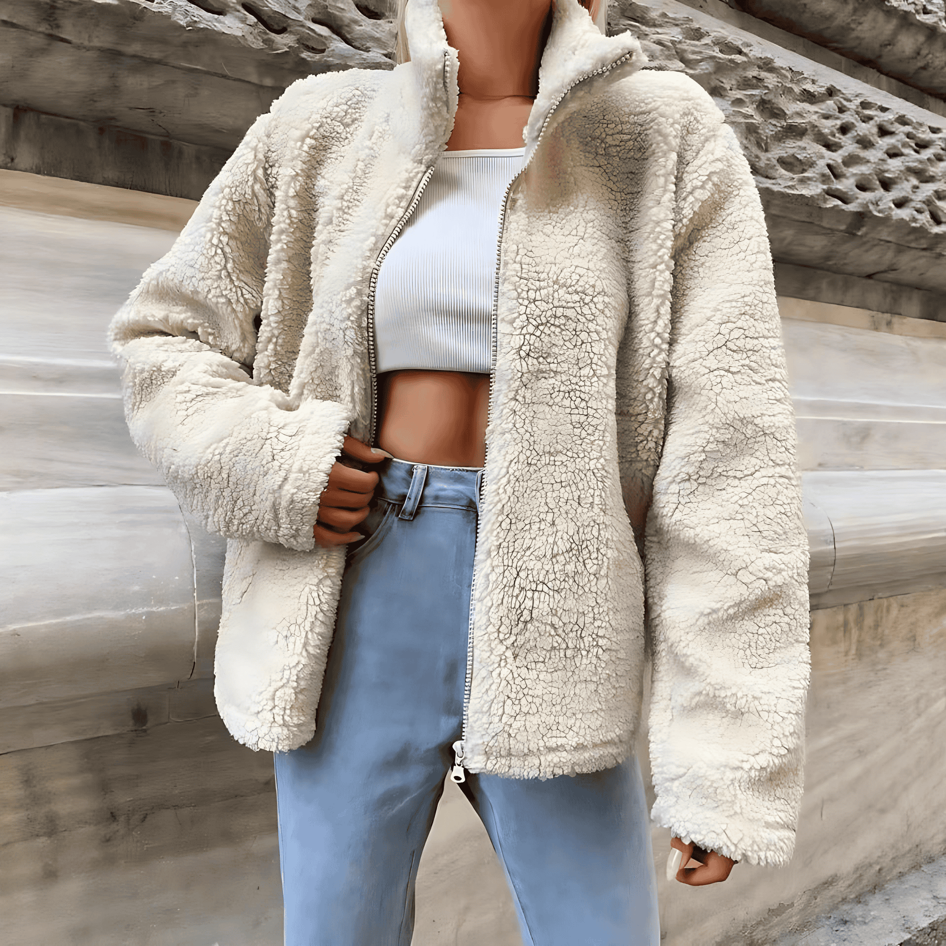 Rosgrove | Women - Fleece Zip-Up Jacket - Comfort Fit