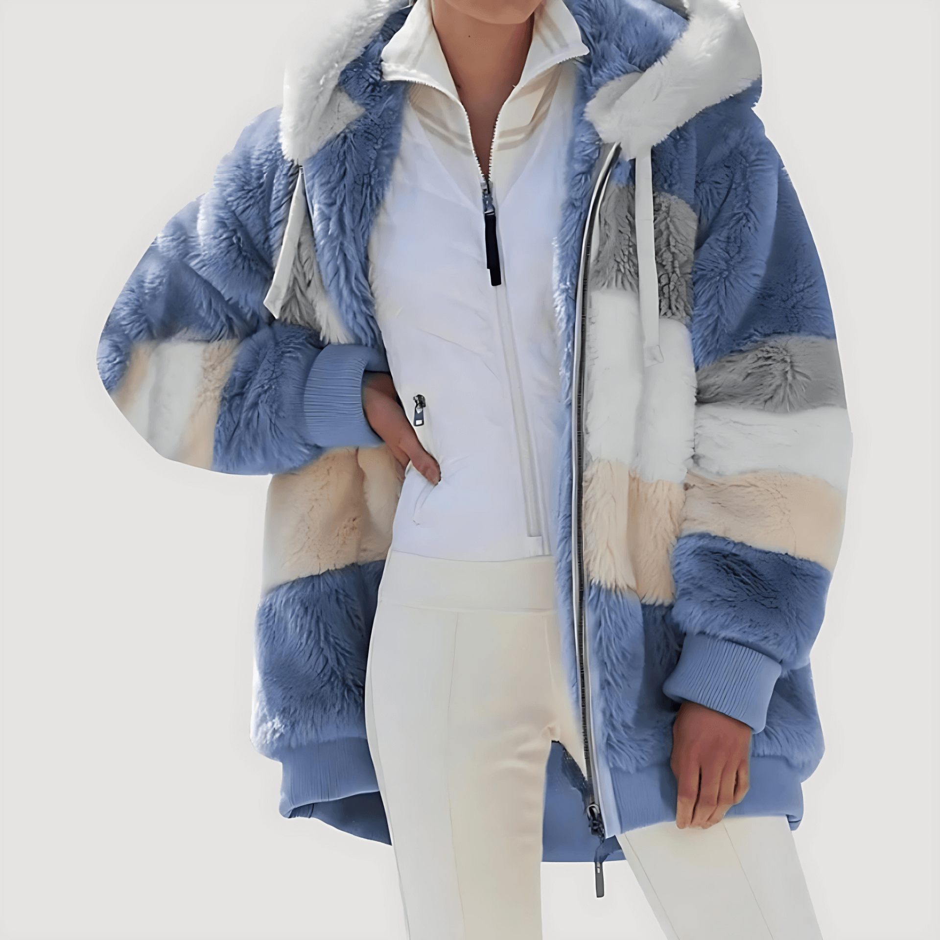 Rosgrove | Women - Fluffy Faux Fur Winter Jacket - Cosy Style