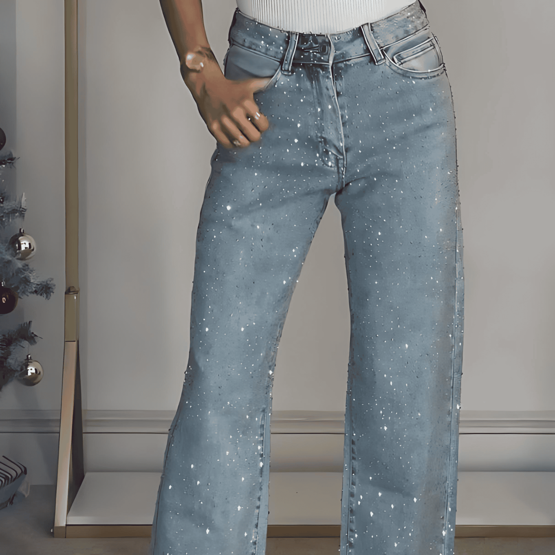 Rosgrove | Women - Glittery Jeans - Trendy Fit