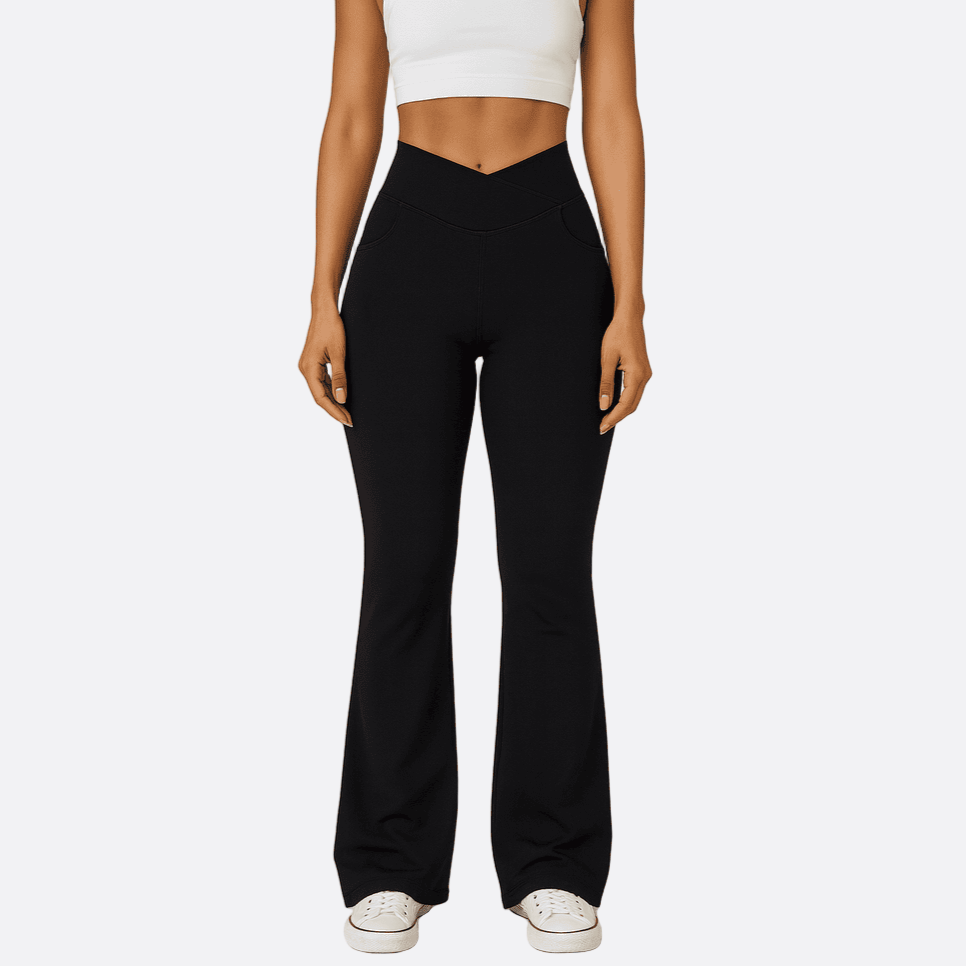 Rosgrove | Women - High-Waisted Flared Jeans - Crisscross Style