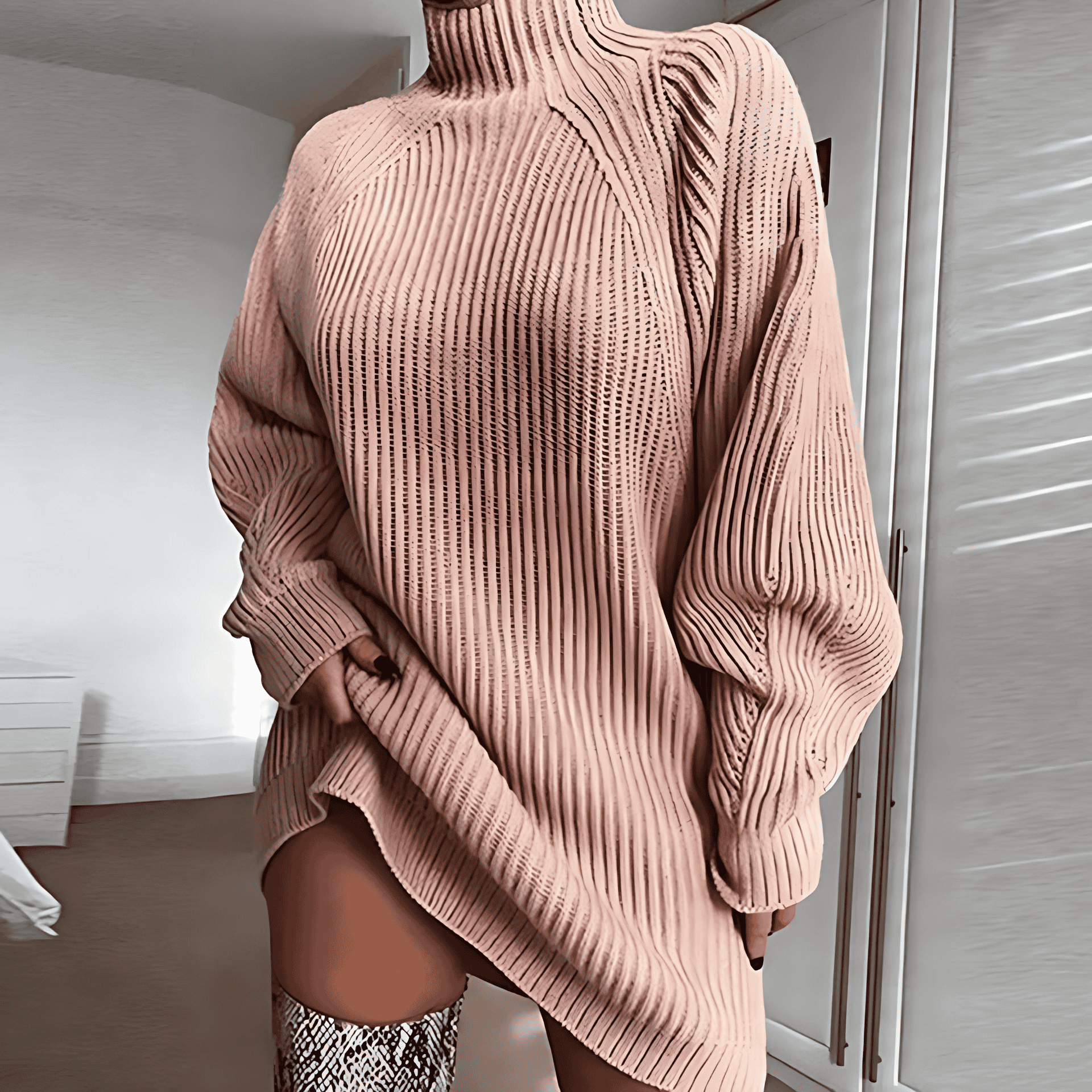 Rosgrove | Women - High Collar Jumper with Raglan Sleeves