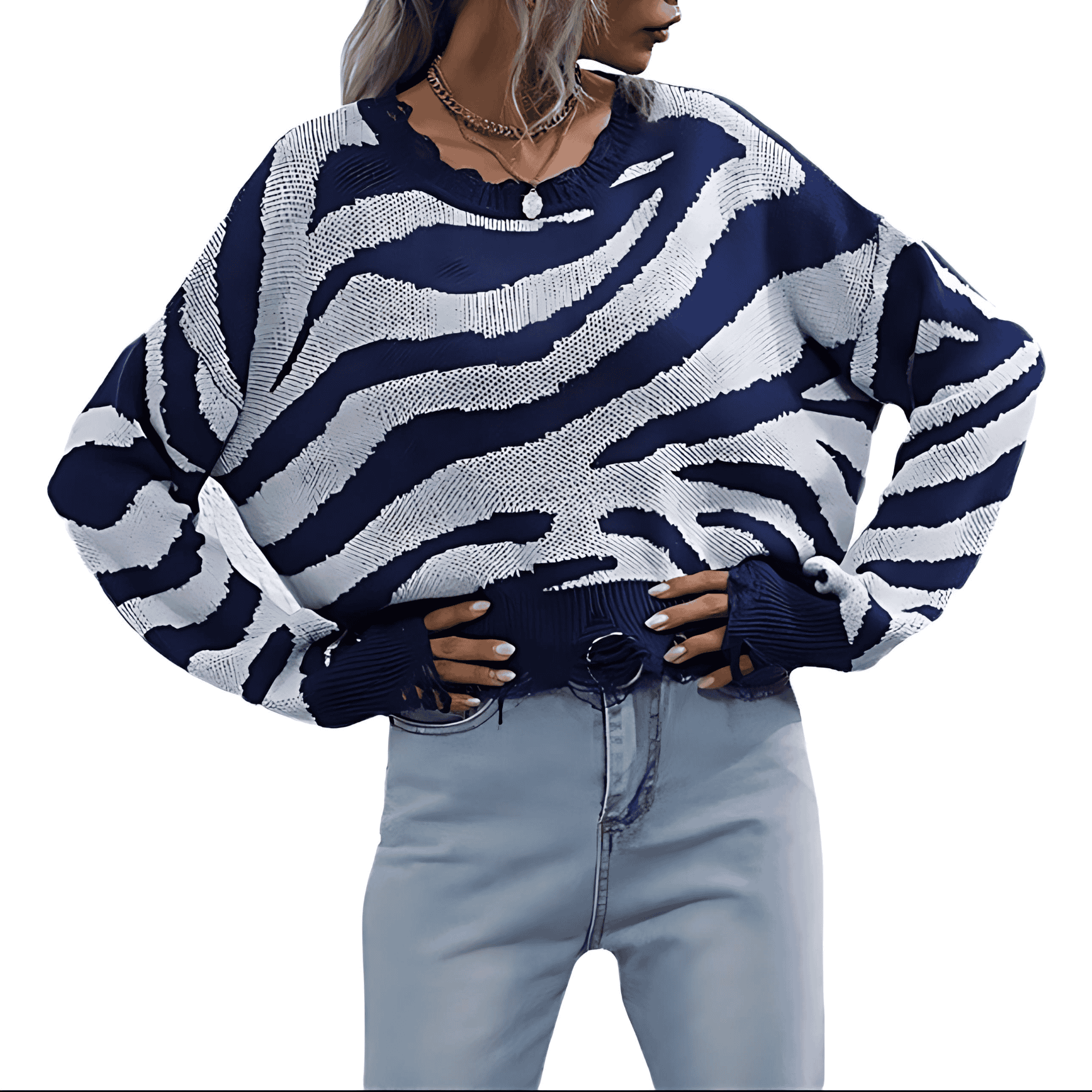 Rosgrove | Women - Knit Jumper - Zebra Print
