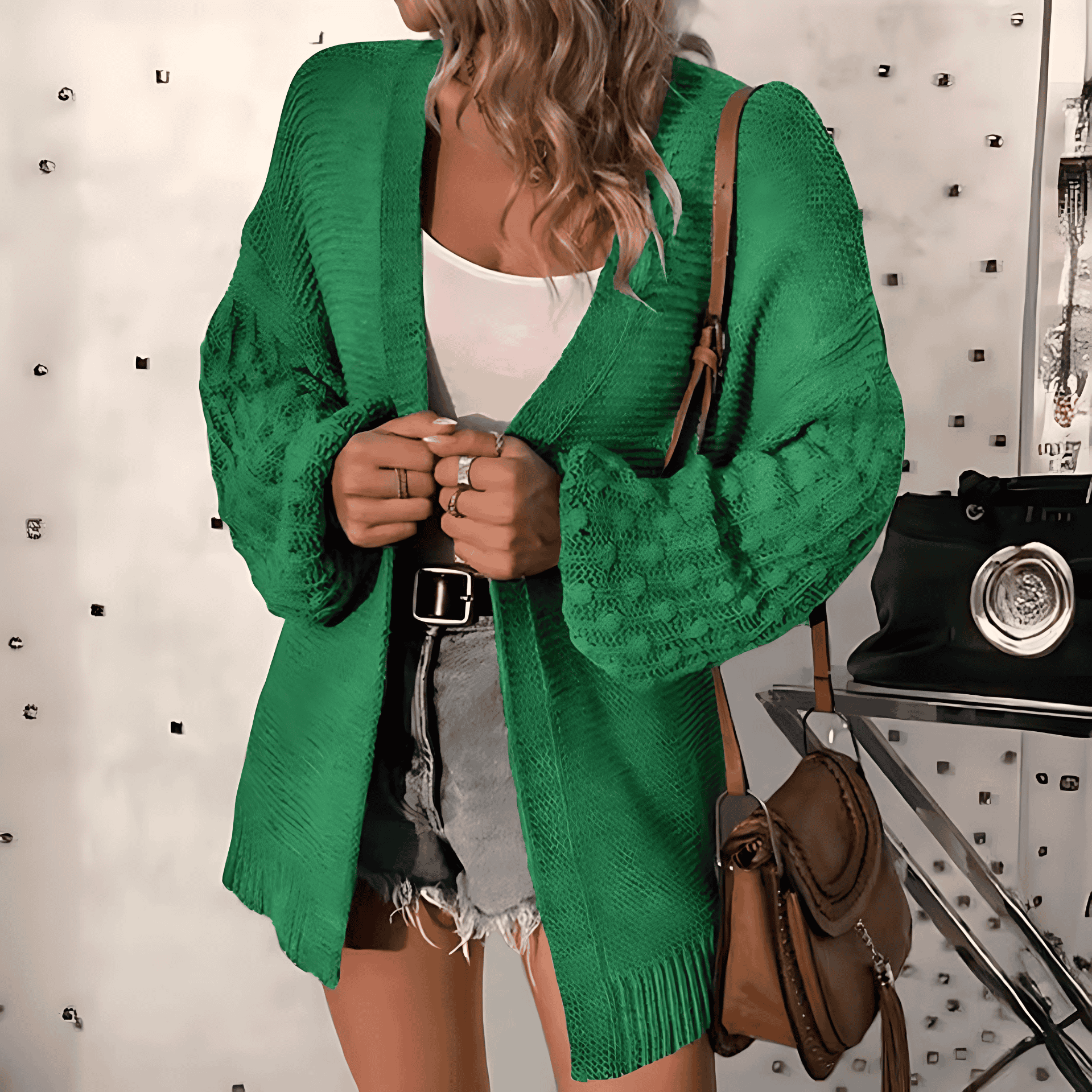Rosgrove | Women - Knitted Cardigan - Voluminous Sleeves