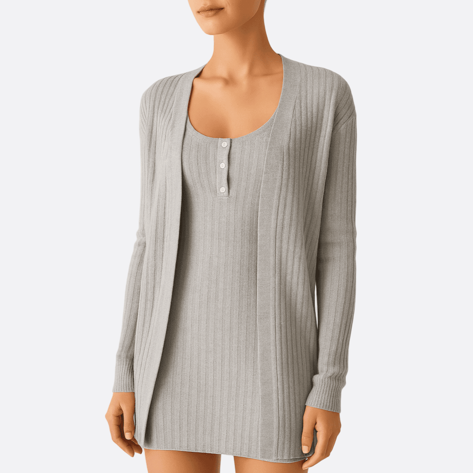 Rosgrove | Women - Knitted Dress with Cardigan - Casual Style